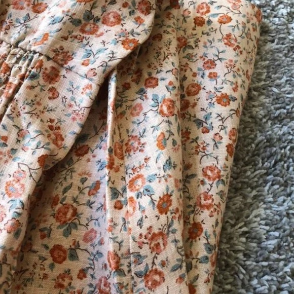 BEST Reformation Denver Linen Midi Dress - Fairy Beige Orange Floral Wedding Par - Picture 7 of 9